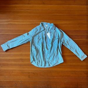 cute blue/light turquoise corduroy button shirt